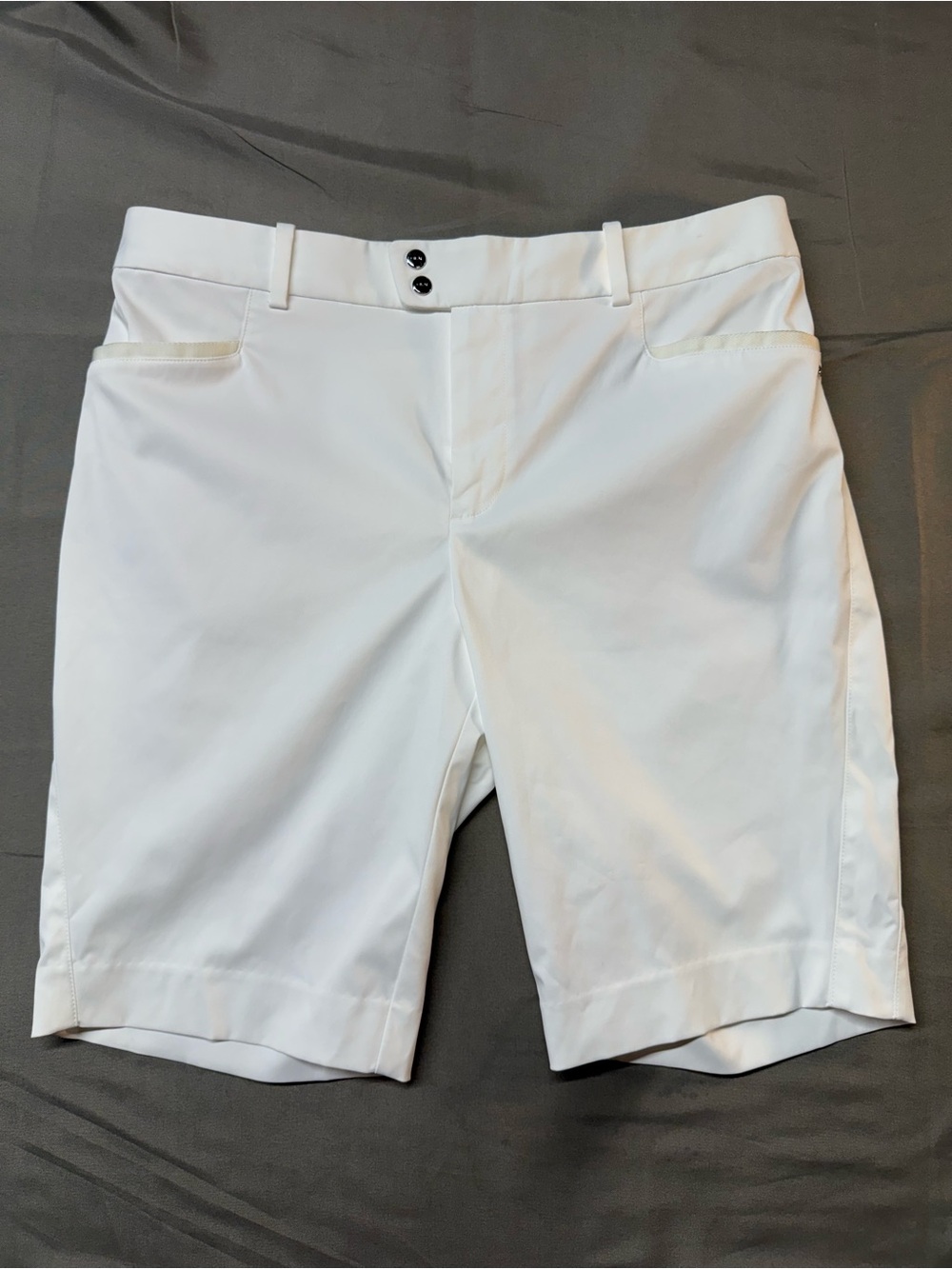 Womens White Performance Golf Shorts